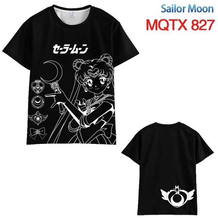 sailormoon Black and white line draft Short sleeve T-shirt 10 sizes from XXS to 5XL MQTX 827
