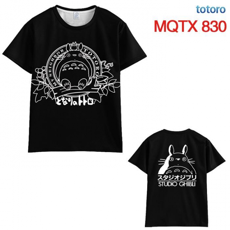 TOTORO Black and white line draft Short sleeve T-shirt 10 sizes from XXS to 5XL MQTX 830