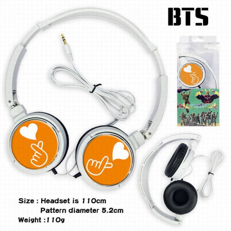 BTS Headset Head-mounted Earphone Headphone 110G Style A