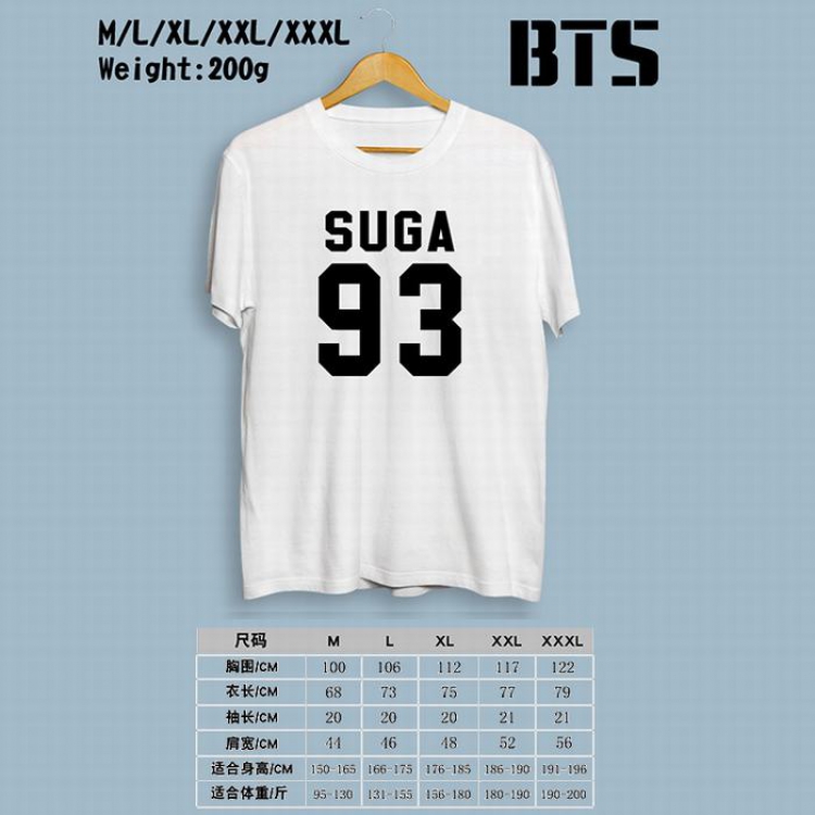 BTS Printed round neck short-sleeved T-shirt M-L-XL-XXL-XXXL Style K