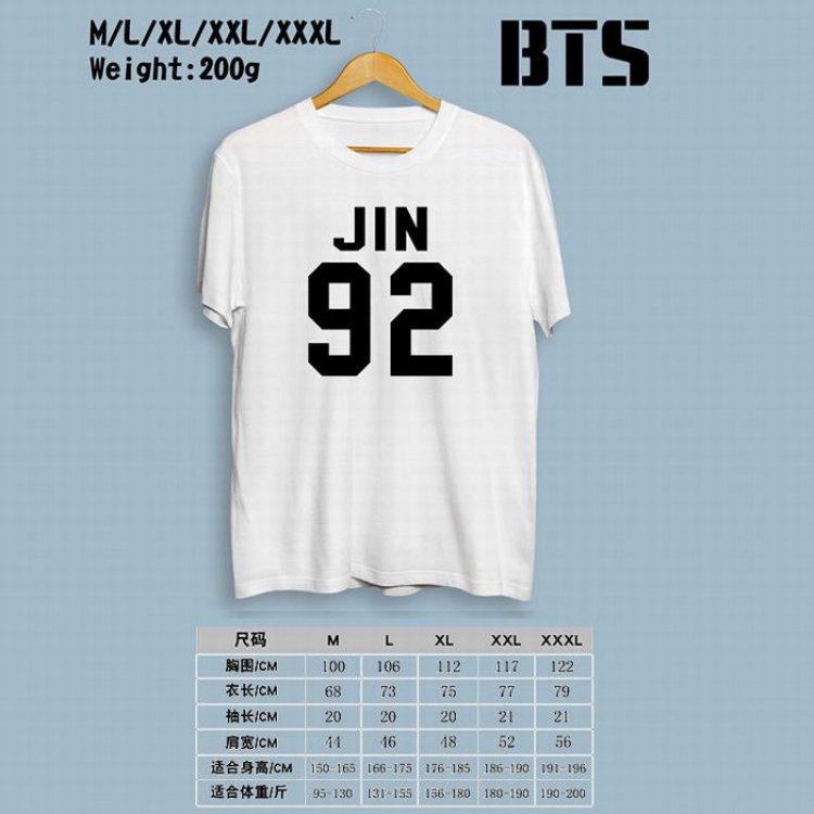 BTS Printed round neck short-sleeved T-shirt M-L-XL-XXL-XXXL Style L