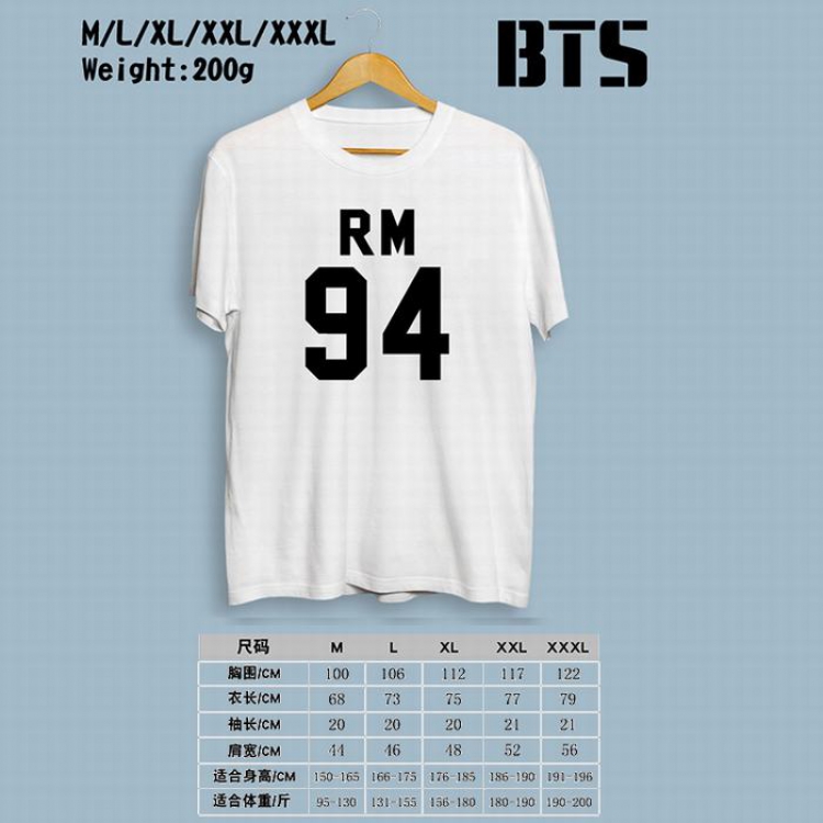 BTS Printed round neck short-sleeved T-shirt M-L-XL-XXL-XXXL Style I