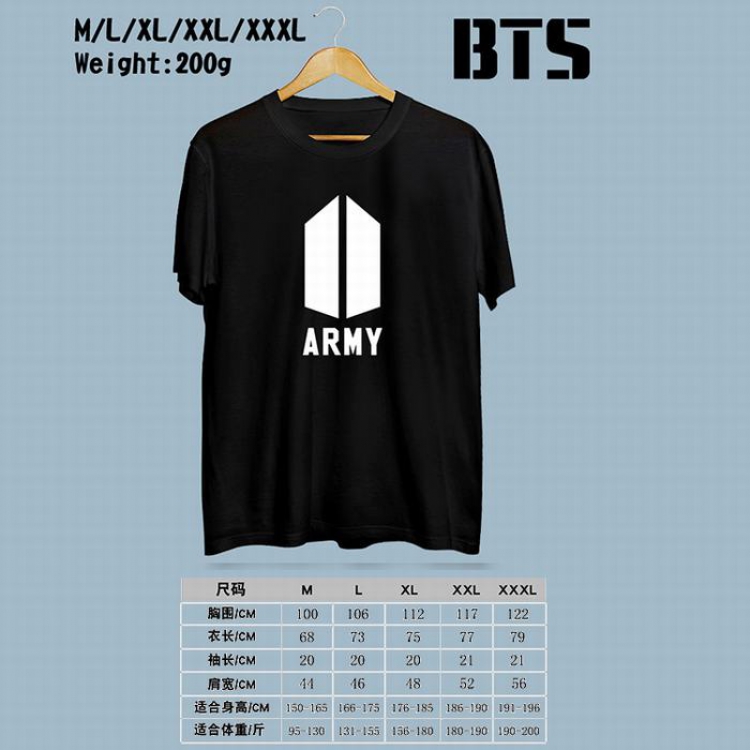 BTS Printed round neck short-sleeved T-shirt M-L-XL-XXL-XXXL Style E