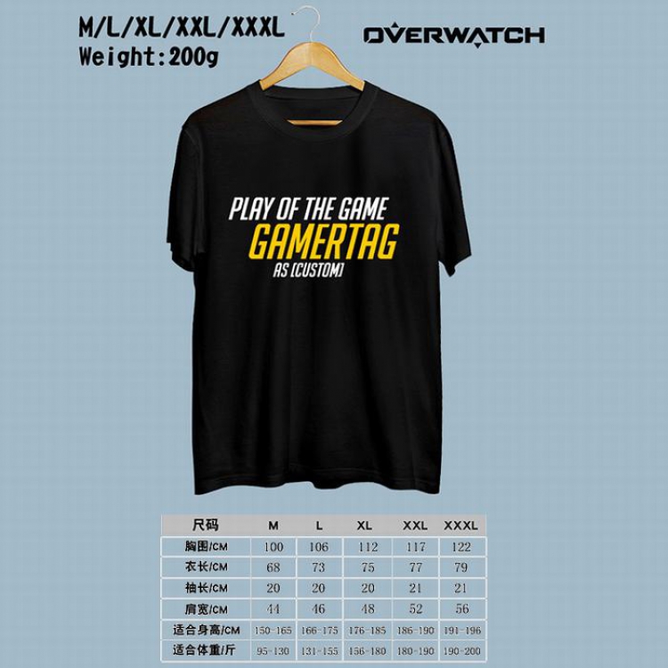 Overwatch Printed round neck short-sleeved T-shirt M-L-XL-XXL-XXXL Style 1