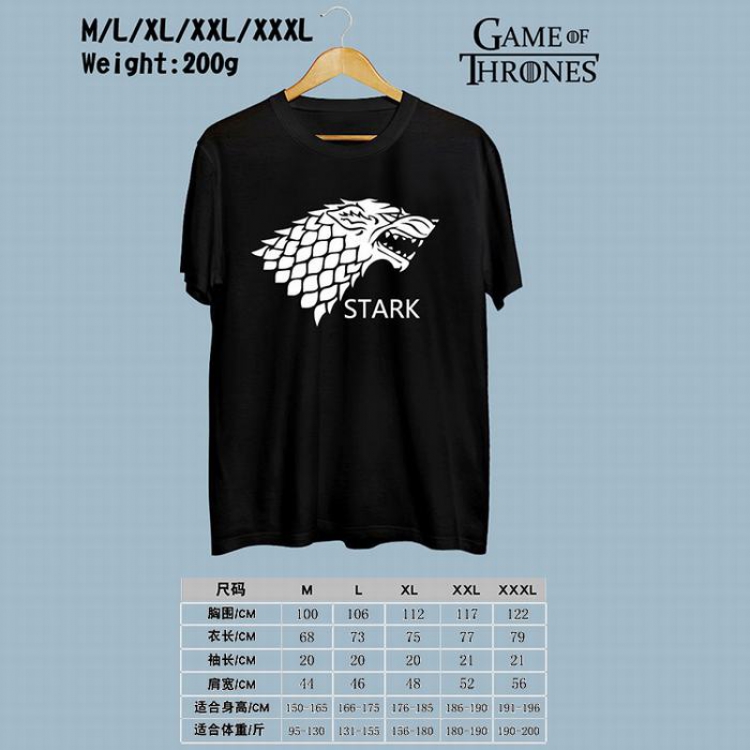 Game of Thrones Printed round neck short-sleeved T-shirt M-L-XL-XXL-XXXL Style 1