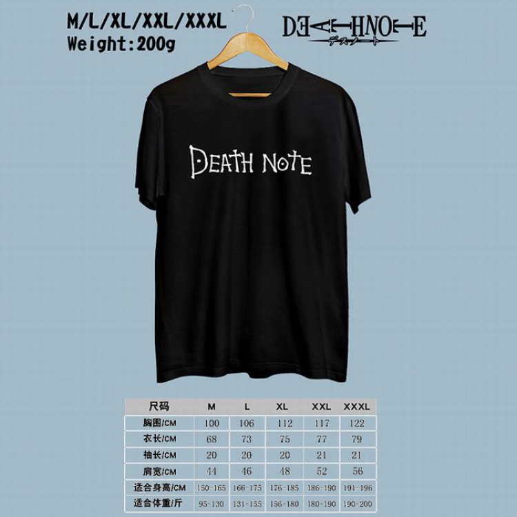 Death note Printed round neck short-sleeved T-shirt M-L-XL-XXL-XXXL Style 2