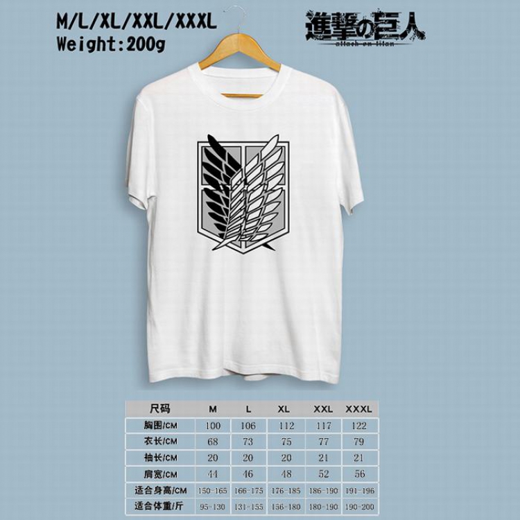 Shingeki no Kyojin Printed round neck short-sleeved T-shirt M-L-XL-XXL-XXXL Style 1