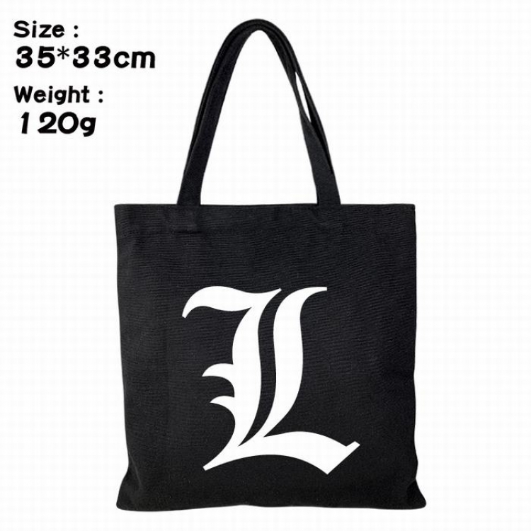 Death note Canvas shopping bag shoulder bag Tote bag 35X33CM 120G Style 1
