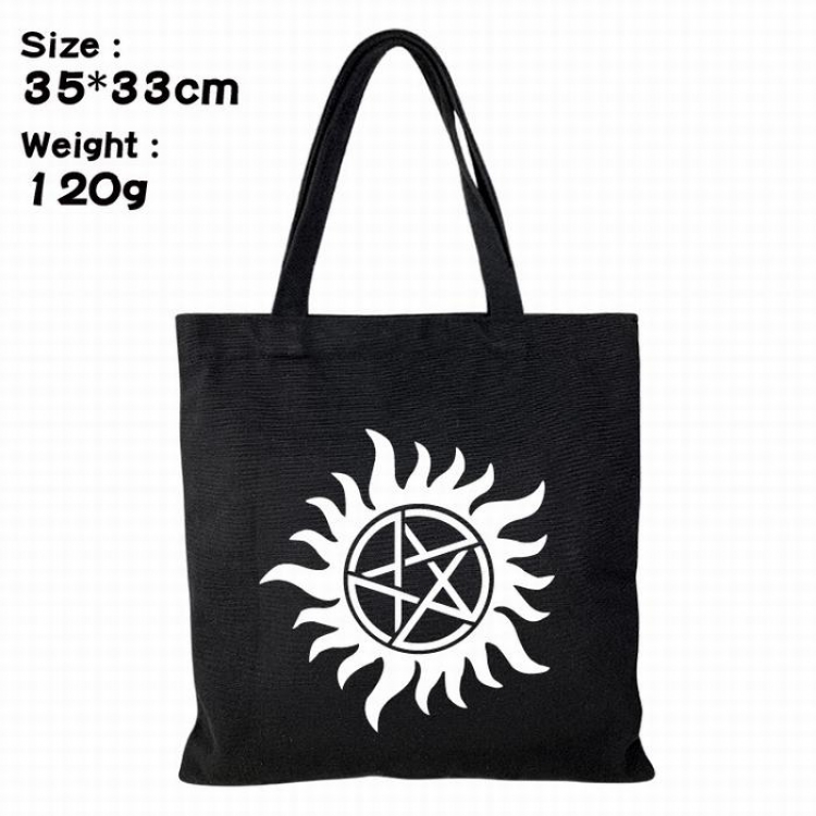 Supernatural Canvas shopping bag shoulder bag Tote bag 35X33CM 120G Style 1