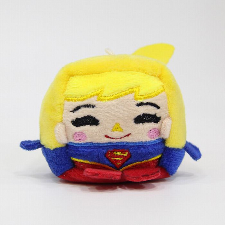 Justice League a set of 10 Four square plush toy doll keychain pendant 6X6CM Style E