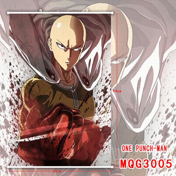 One Punch Man White Plastic rod Cloth painting Wall Scroll 40X60CM MQG3005