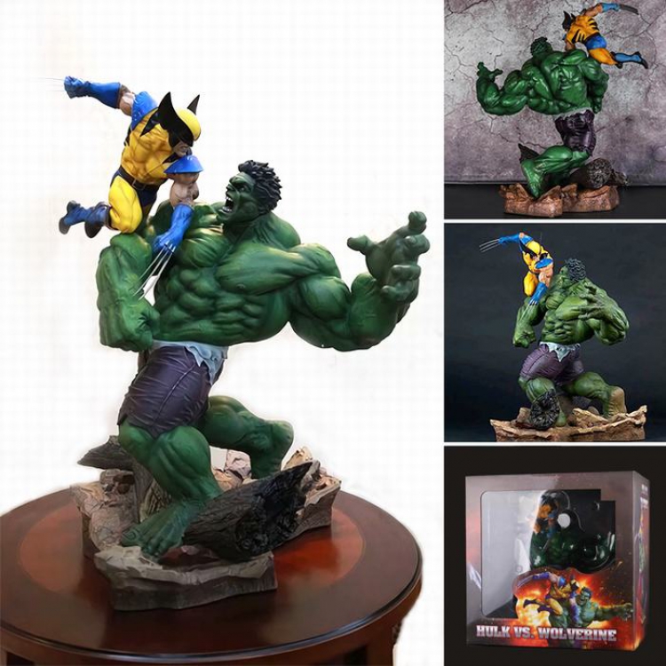 Hulk Vs Wolverine Boxed Figure Decoration 31CM 2.7KGS 36X25X36CM