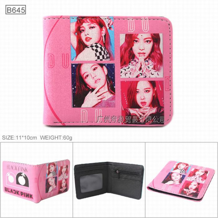 BLACKPINK Full color Twill two-fold short wallet Purse 11X10CM B645