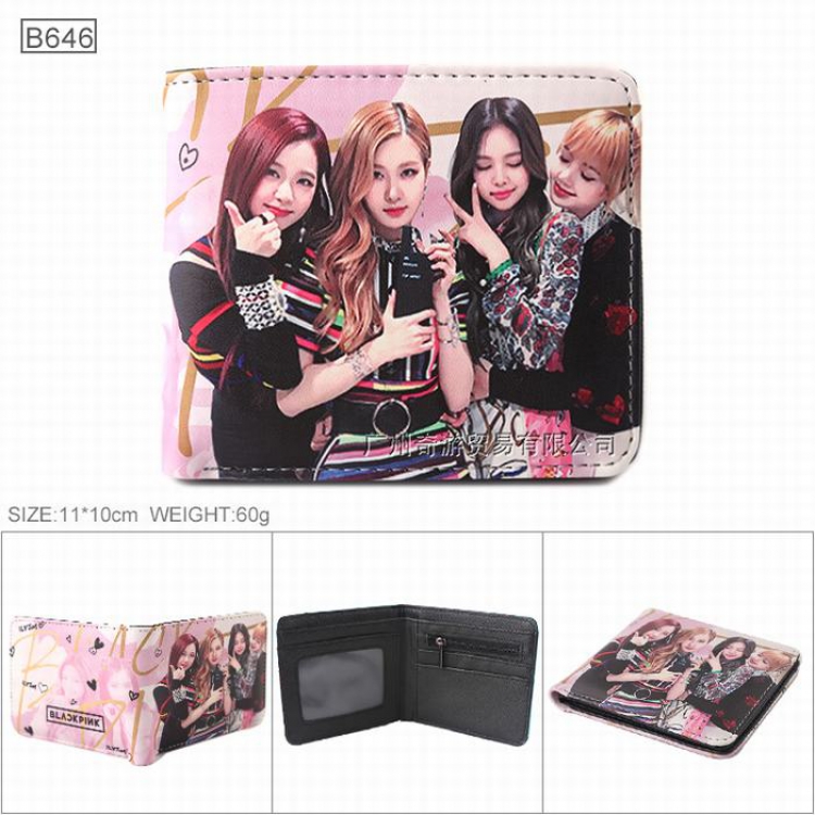 BLACKPINK Full color Twill two-fold short wallet Purse 11X10CM B646