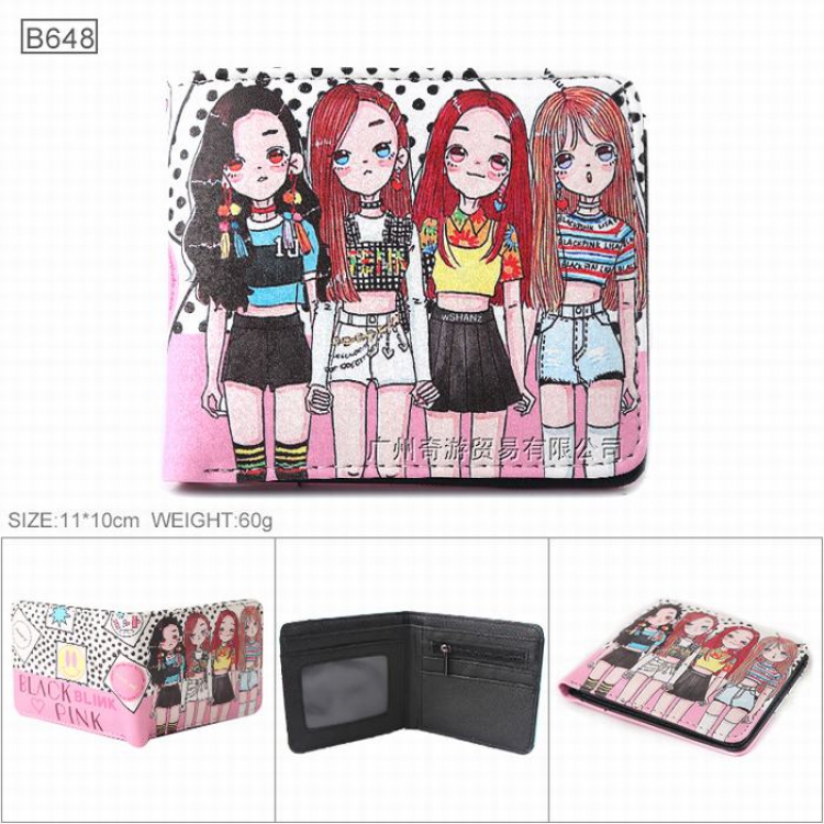 BLACKPINK Full color Twill two-fold short wallet Purse 11X10CM B648