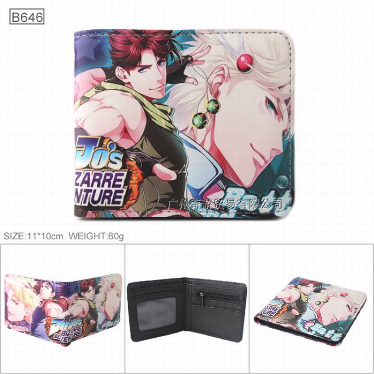 JoJos Bizarre Adventure Full color Twill two-fold short wallet Purse 11X10CM B646