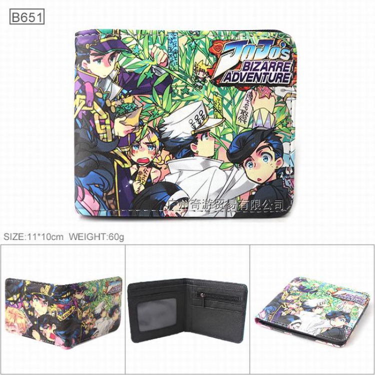 JoJos Bizarre Adventure Full color Twill two-fold short wallet Purse 11X10CM B651