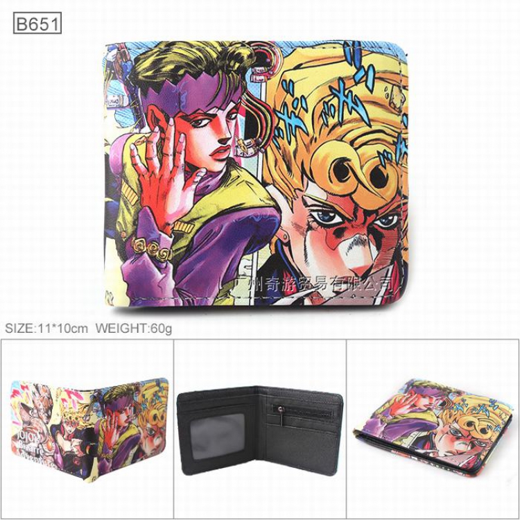 JoJos Bizarre Adventure Full color Twill two-fold short wallet Purse 11X10CM B651