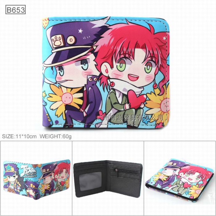 JoJos Bizarre Adventure Full color Twill two-fold short wallet Purse 11X10CM B653