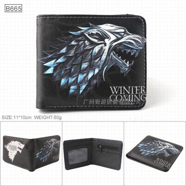 Game of Thrones Full color Twill two-fold short wallet Purse 11X10CM B665