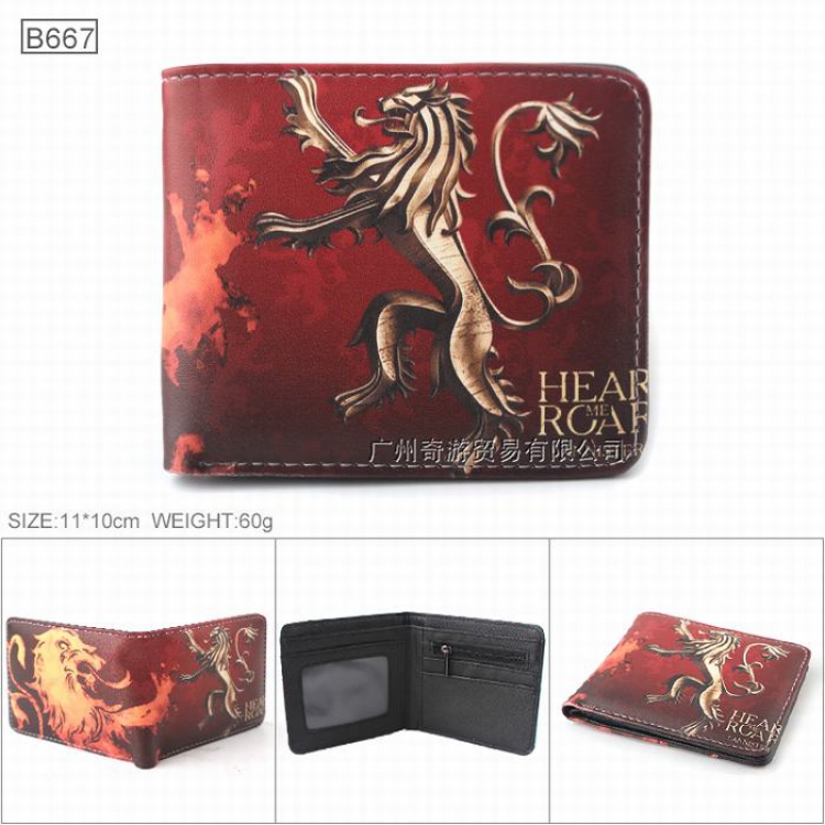 Game of Thrones Full color Twill two-fold short wallet Purse 11X10CM B667
