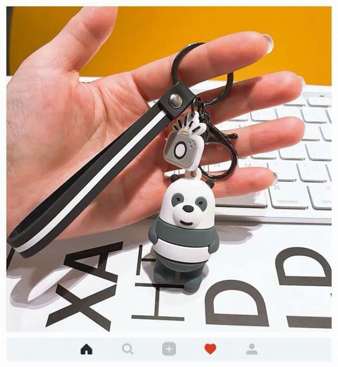 We Bare Bears Cartoon creativity cute OPP bag Keychain pendant Style B