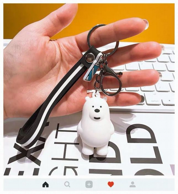 We Bare Bears Cartoon creativity cute OPP bag Keychain pendant Style A