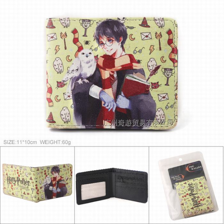Harry Potter Full color Twill two-fold short wallet Purse 11X10CM 