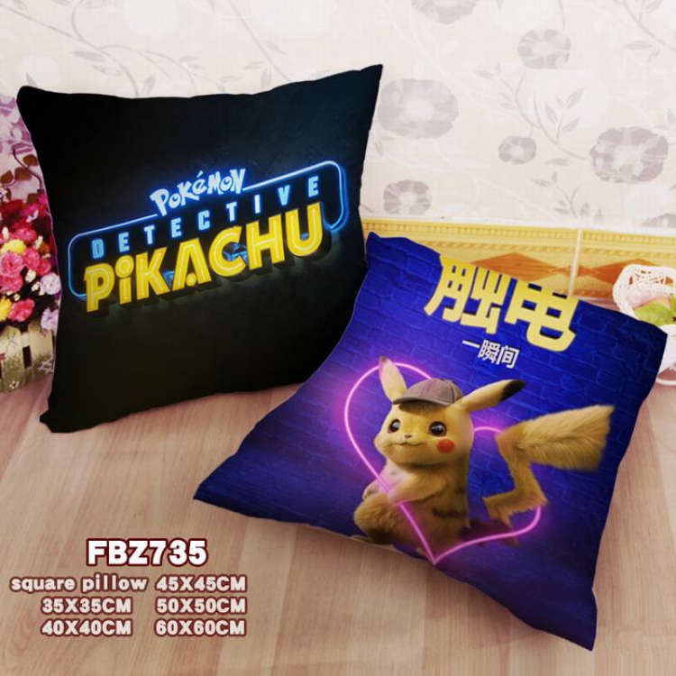 Detective Pikachu Square universal double-sided full color pillow cushion 45X45CM FBZ735