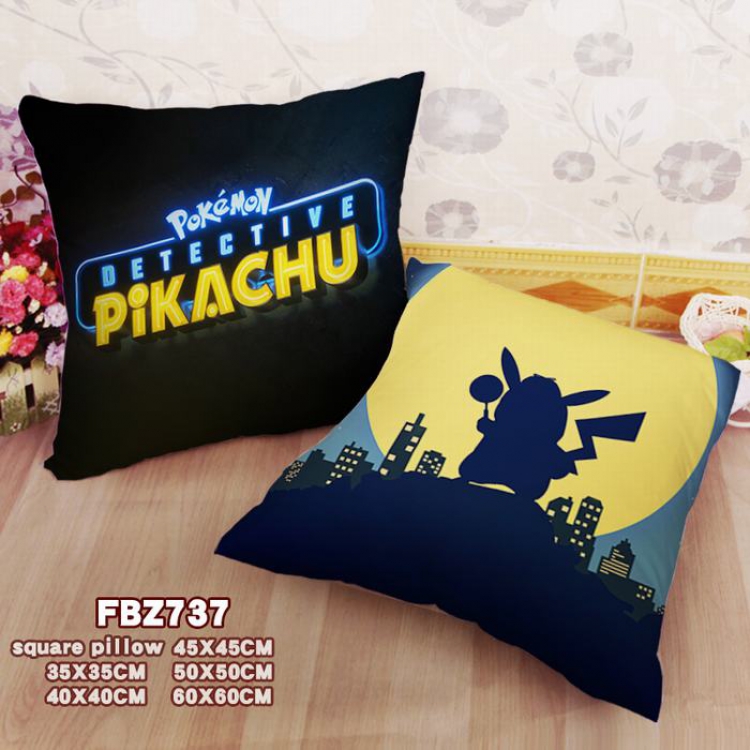 Detective Pikachu Square universal double-sided full color pillow cushion 45X45CM FBZ737