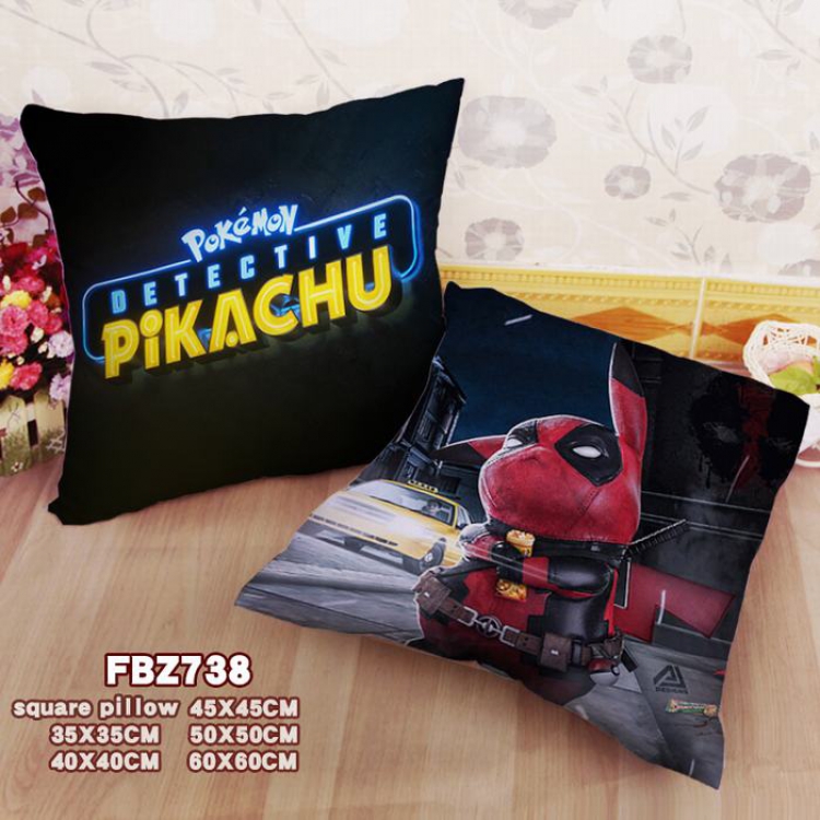 Detective Pikachu Square universal double-sided full color pillow cushion 45X45CM FBZ738