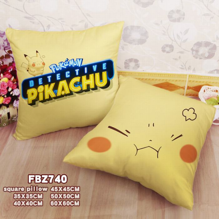 Detective Pikachu Square universal double-sided full color pillow cushion 45X45CM FBZ740
