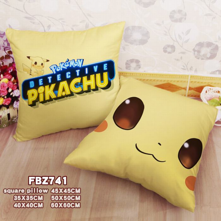 Detective Pikachu Square universal double-sided full color pillow cushion 45X45CM FBZ741