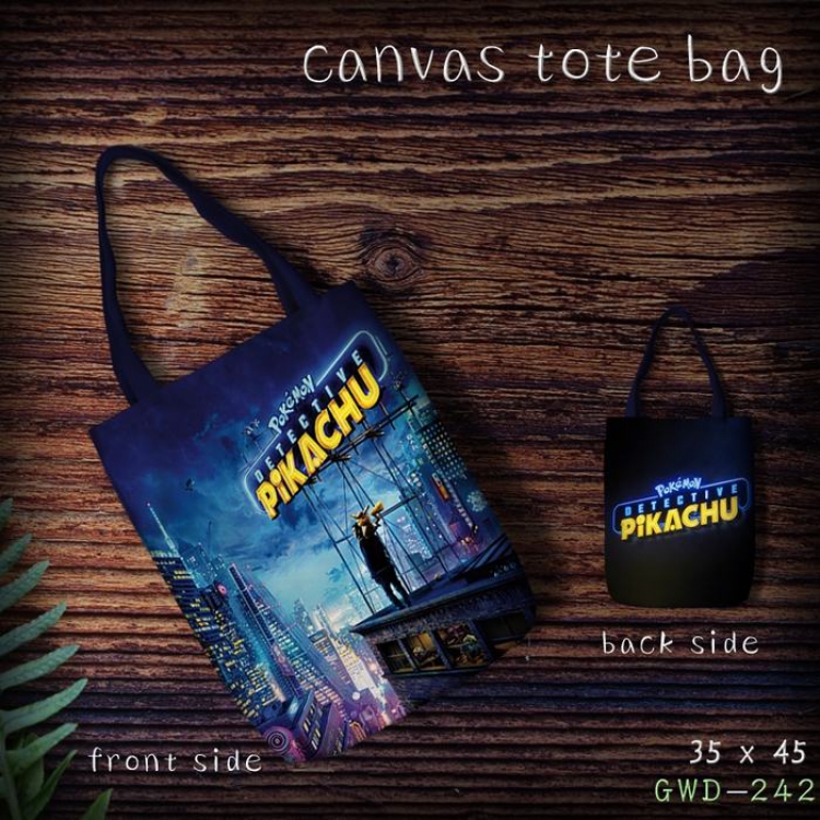 Pikachu One-shoulder canvas shopping bag 35X45CM GWD242