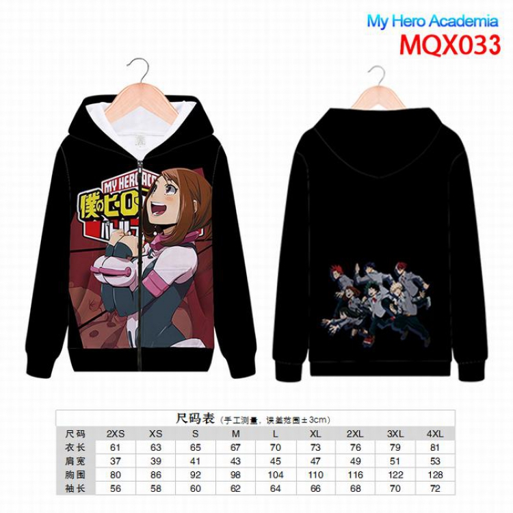 My Hero Academia Full color zipper hooded Patch pocket Coat Hoodie 9 sizes from XXS to 4XL MQX033