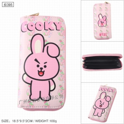 BTS BT21 PU leather color zipp...