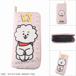 BTS BT21 PU leather color zipp...