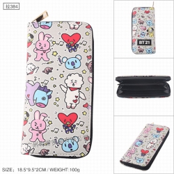 BTS BT21 PU leather color zipp...