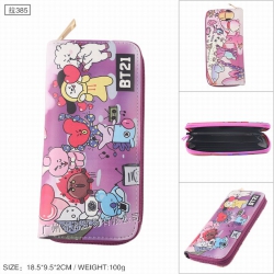 BTS BT21 PU leather color zipp...