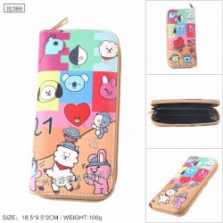 BTS BT21 PU leather color zipp...