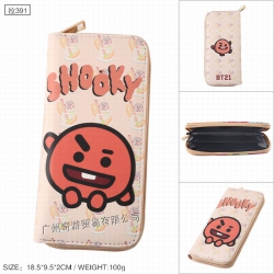 BTS BT21 PU leather color zipp...