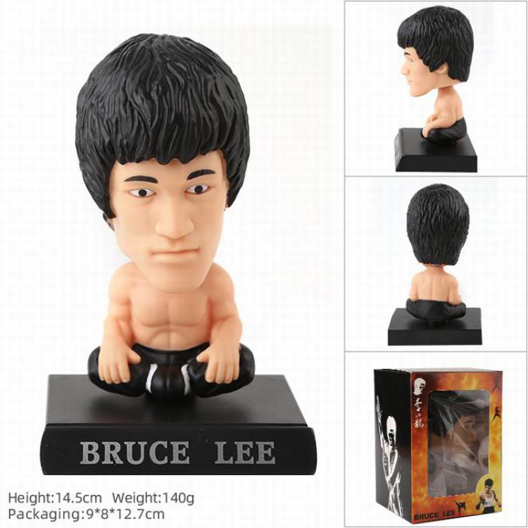 Bruce Lee Shake head Boxed Figure Decoration Mobile phone holder