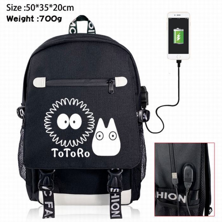 TOTORO Canvas Data line Backpack Bag
