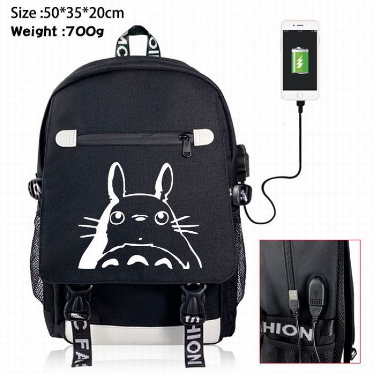 TOTORO Canvas Data line Backpack Bag