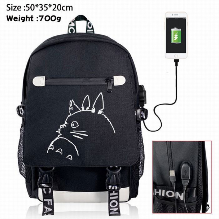 TOTORO Canvas Data line Backpack Bag