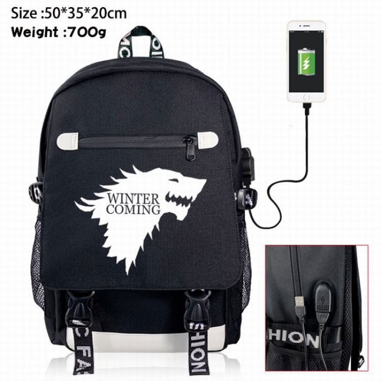 Game of Thrones Canvas Data line Backpack Bag