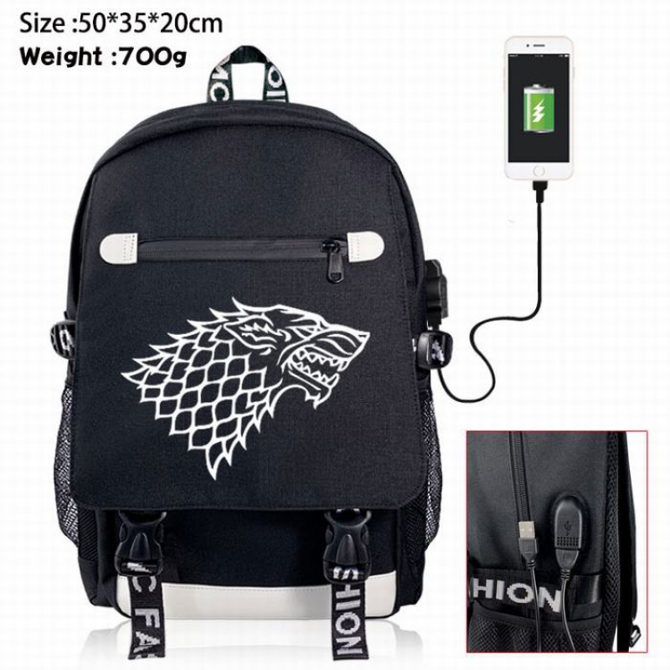 Game of Thrones Canvas Data line Backpack Bag