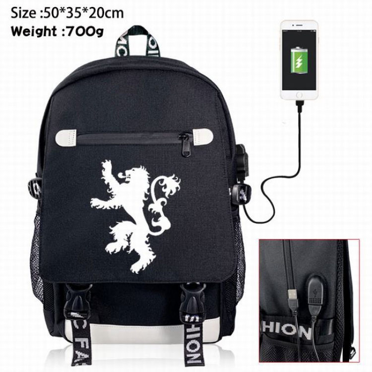 Game of Thrones Canvas Data line Backpack Bag