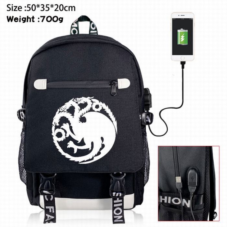 Game of Thrones Canvas Data line Backpack Bag