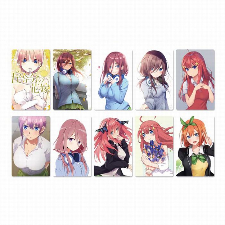 The Quintessential Quintuplets Card stickers price for 5 set with 10 pcs a set Style G